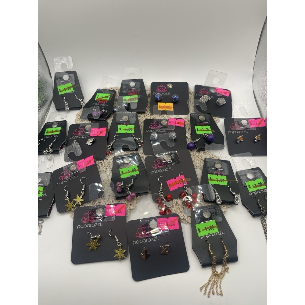20 Pairs Paparazzi Earrigns‎ Multicolor Shapes and Styles  All New